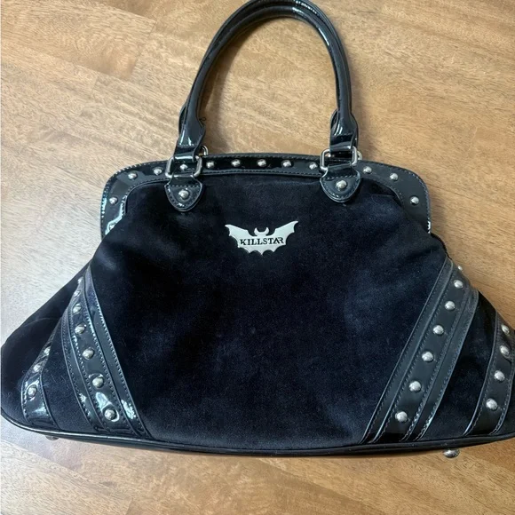 Killstar Black Studded Shoulder Bag with Metallic Emblem - Picture 1 of 4